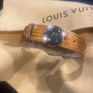 Louis Vuitton Leather Cyber Epi Good Luck Wish Bracelet Pouch Included